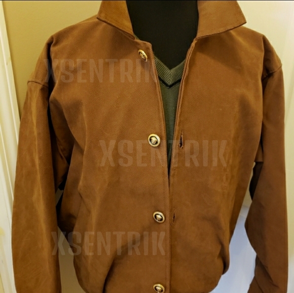 VERSACE GEN LEATHER BOMBER JACKET - Picture 6 of 15